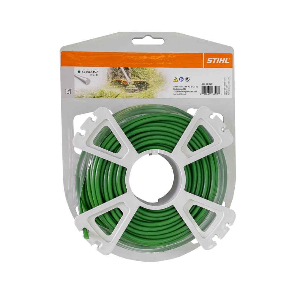 Stihl 00009303607 rund Ø 4,0 mm x 27,0 m Mähfaden, grün Stihl 00009303607 rund Ø 4,0 mm x 27,0 m Mähfaden, grün